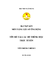 Đề Tài: Các Hệ Thống Học Trực Tuyến môn Năng Lực Số Ứng Dụng |Học viện Ngân Hàng