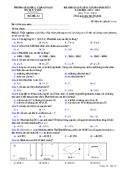 Đề học kỳ 1 Toán 6 năm 2022 – 2023 phòng GD&ĐT Ý Yên – Nam Định