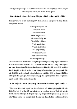 Văn mẫu lớp 6: Đoạn văn cảm nhận về một đoạn thơ mà em yêu thích trong Chuyện cổ tích về loài người | Kêt nối tri thức