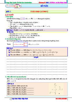 Số phức và các phép toán về số phức – Diệp Tuân Toán 12