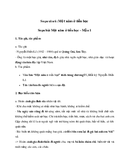 Soạn bài Một năm ở tiểu học - Chân trời sáng tạo 6