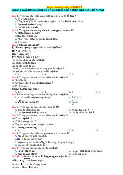 Top 40 câu trắc nghiệm mệnh đề theo từng dạng( giải chi tiết)