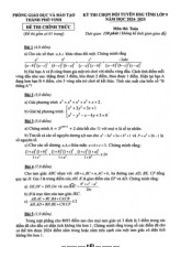 Đề chọn đội tuyển HSG tỉnh Toán 9 năm 2024 – 2025 phòng GD&ĐT Vinh – Nghệ An