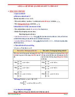 Tóm tắt lý thuyết và bài tập trắc nghiệm chuyên đề quan hệ chia hết và tính chất