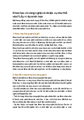 Khoa học và công nghệ có nhiệm vụ như thế nào? Lấy ví dụ minh họa