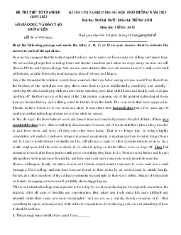 Đề thi thử THPT 2023 Tiếng Anh Sở GD Hưng Yên có lời giải chi tiết