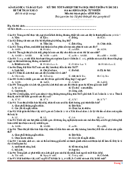 Đề tham khảo tốt nghiệp THPTQG 2021 môn sinh học sở GD và ĐT (có đáp án và lời giải chi tiết)