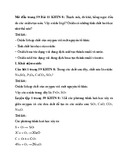 Giải Khoa học tự nhiên 8 bài 11: Oxide | Cánh diều