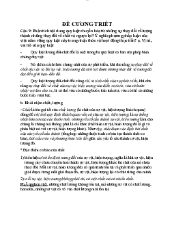 Đề cương triết môn Triết học Mác -Lênin | Đại học sư phạm Hà nội 