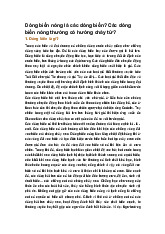 Dòng biển nóng là các dòng biển? Các dòng biển nóng thường có hướng chảy từ?