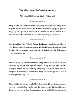 Tập làm văn lớp 2: Hãy viết 4 - 5 câu về một tiết học em thích Sơ đồ tư duy & 37 đoạn văn m | Cách Diều