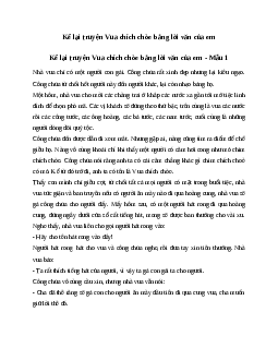 Văn mẫu lớp 6: Kể lại truyện Vua chích chòe bằng lời văn của em | Kết nối tri thức