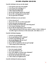 Movers Speaking Questions