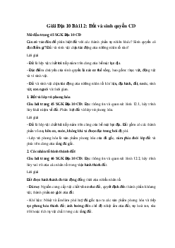 Giải Địa 10 Bài 12: Đất và sinh quyển CD