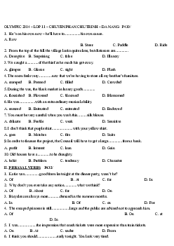 Tuyển tập Word choice, Phrasal Verbs (LEXICO AND GRAMMAR)