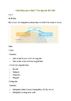 Giải Khoa học lớp 4 Bài 7: Ôn tập chủ đề Chất | Chân trời sáng tạo