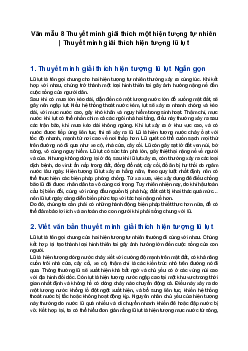 Văn mẫu 8 | Thuyết minh giải thích hiện tượng lũ lụt