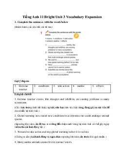 Giải Tiếng Anh 11 Unit 3 Vocabulary Expansion | Bright