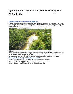 Lịch sử và Địa lí lớp 4 Bài 18 Thiên nhiên vùng Nam Bộ | Cánh diều