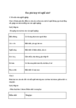 Giải Hoạt động trải nghiệm 7: Em phù hợp với nghề nào | Cánh diều