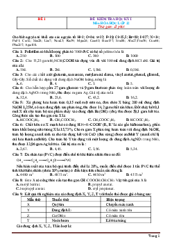 TOP 7 đề kiểm tra học kỳ I môn hóa lớp 12 (có đáp án)