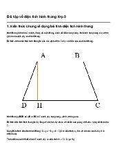 Bài tập về diện tích hình thang lớp 5