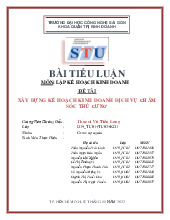 Bài tiểu luận Xây dựng kế hoạch kinh doanh dịch vụ chăm sóc thú cưng | Đại học Công nghệ Sài Gòn