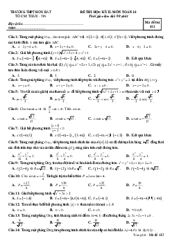 Đề thi HK2 Toán 10 năm học 2016 – 2017 trường THPT Hòn Đất – Kiên Giang