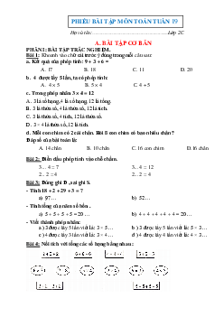 Phiếu cuối tuần Toán 2 Kết nối tri thức HK2 (có đáp án )