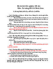 Bộ câu hỏi trắc nghiệm 100 câu ôn tập môn Tư tưởng Hồ Chí Minh | Trường đại học kinh doanh và công nghệ Hà Nội