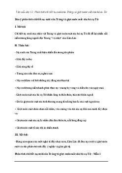 Phân tích chi tiết nụ cười của Tràng và giọt nước mắt của bà cụ Tứ | Văn mẫu 12