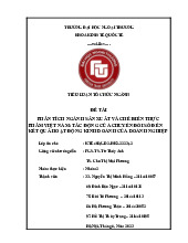 Phân tích ngành sản xuất và chế biến thực phẩm Việt Nam: tác động của chuyển đổi số đến kết quả hoạt động kinh doanh của doanh nghiệp | Môn Tổ chức ngành - Đại học Ngoại Thương