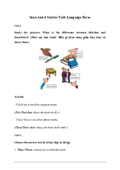 Giải Tiếng Anh 6 Starter Unit: Language Focus 3 - Friends Plus