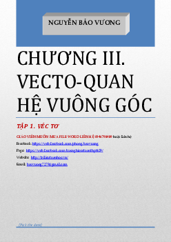 Chuyên đề vector trong không gian, quan hệ vuông góc – Nguyễn Bảo Vương