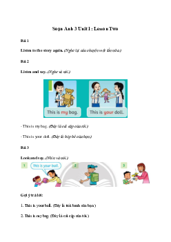 Giải Tiếng Anh lớp 3 Unit 1: Lesson Two | Family and Friends