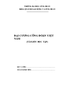 Giáo trình Đại cương Công đoàn Việt Nam | Đại học Công Đoàn