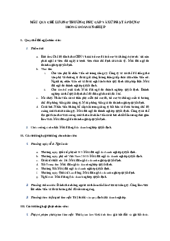 Mẫu Quy chế lương, thưởng, phụ cấp và xử phạt