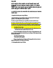 TRIẾT HỌC QUAN ĐIỂM KHÁCH QUAN VÀ ỨNG DỤNG TRONG THỰC TẾ