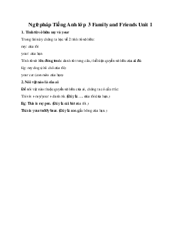 Ngữ pháp Tiếng Anh 3 Family and Friends Unit 1 This is your doll