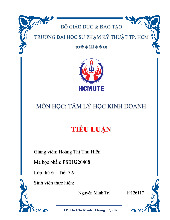 Tiểu luận cuối kỳ Môn Tâm lý học kinh doanh | Đại học Sư phạm Kỹ thuật Thành phố Hồ Chí Minh