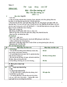 Giáo án Tiếng Việt 2 sách Chân trời sáng tạo Học kì 1| Tuần 13