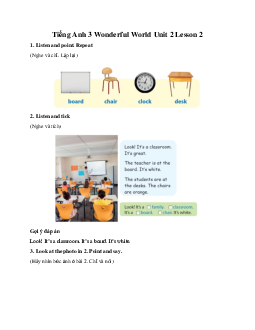 Giải BT Tiếng Anh 3 Wonderful World Unit 2 Lesson 2