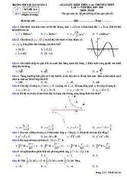 Đề giao lưu kiến thức Toán năm 2019 – 2020 lần 3 trường Quảng Xương 1 – Thanh Hóa