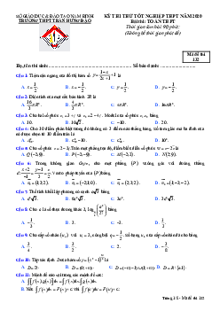 Đề thi thử tốt nghiệp THPT 2020 môn Toán trường THPT Trần Hưng Đạo – Nam Định