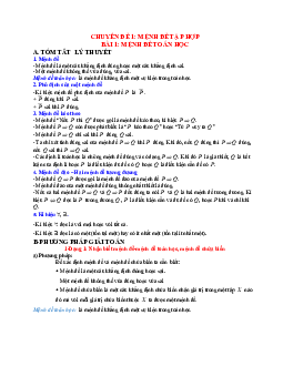 Phân dạng và bài tập mệnh đề và tập hợp