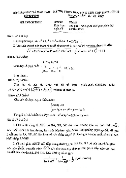 Đề chọn học sinh giỏi tỉnh Toán 12 năm 2020 – 2021 sở GD&ĐT Bình Định