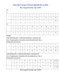 Giải VBT môn Toán 3 - Bài 4: Ôn tập bảng nhân 2; 5, Bảng chia 2; 5 | Kết nối tri thức