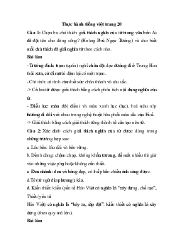 Soạn bài Thực hành tiếng việt trang 20 | Ngữ Văn 11 Chân trời sáng tạo