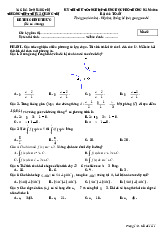 Đề thi thử tốt nghiệp THPT 2025 môn Toán trường THPT Thị xã Quảng Trị