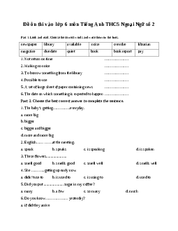 Đề thi thử vào lớp 6 môn Tiếng Anh trường THCS Ngoại Ngữ năm học 2024-2025 (Đề số 5)